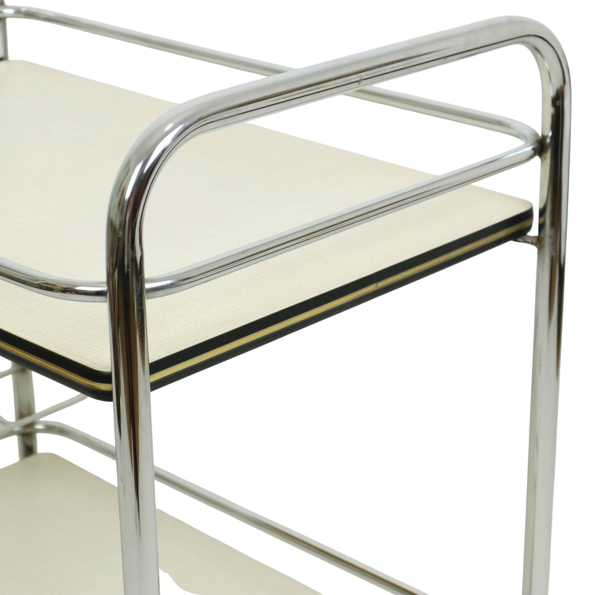 Vintage Drink Trolley Serving Cart Chrome Sixties