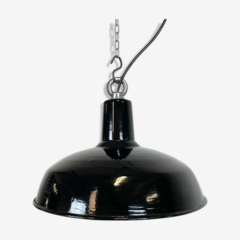 Industrial black enamel factory lamp philuma 36 from Philips, 1950s
