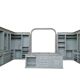 Cabine Armadio Ouverte Classique en Teinte Céleste/Gris Perle avec Îlot C