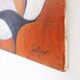 Abstract oil painting on canvas by gelper mon (belgium 1930)