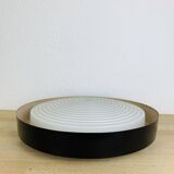 50s round wall light in metal and opaline, ceiling light