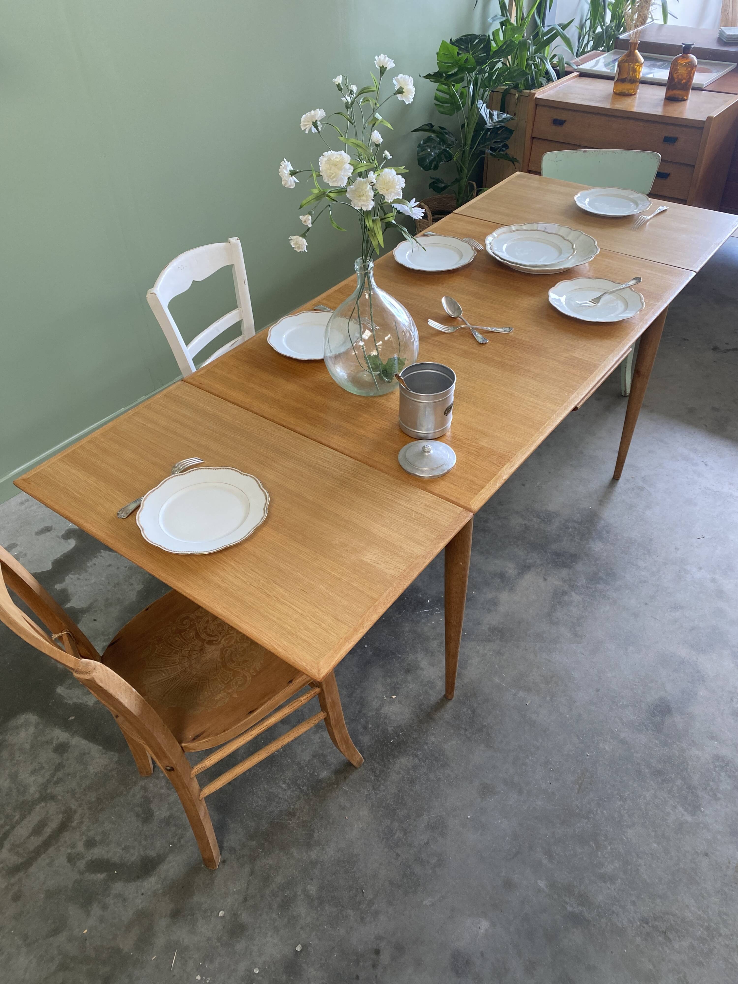 Table à manger vintage à rallonges