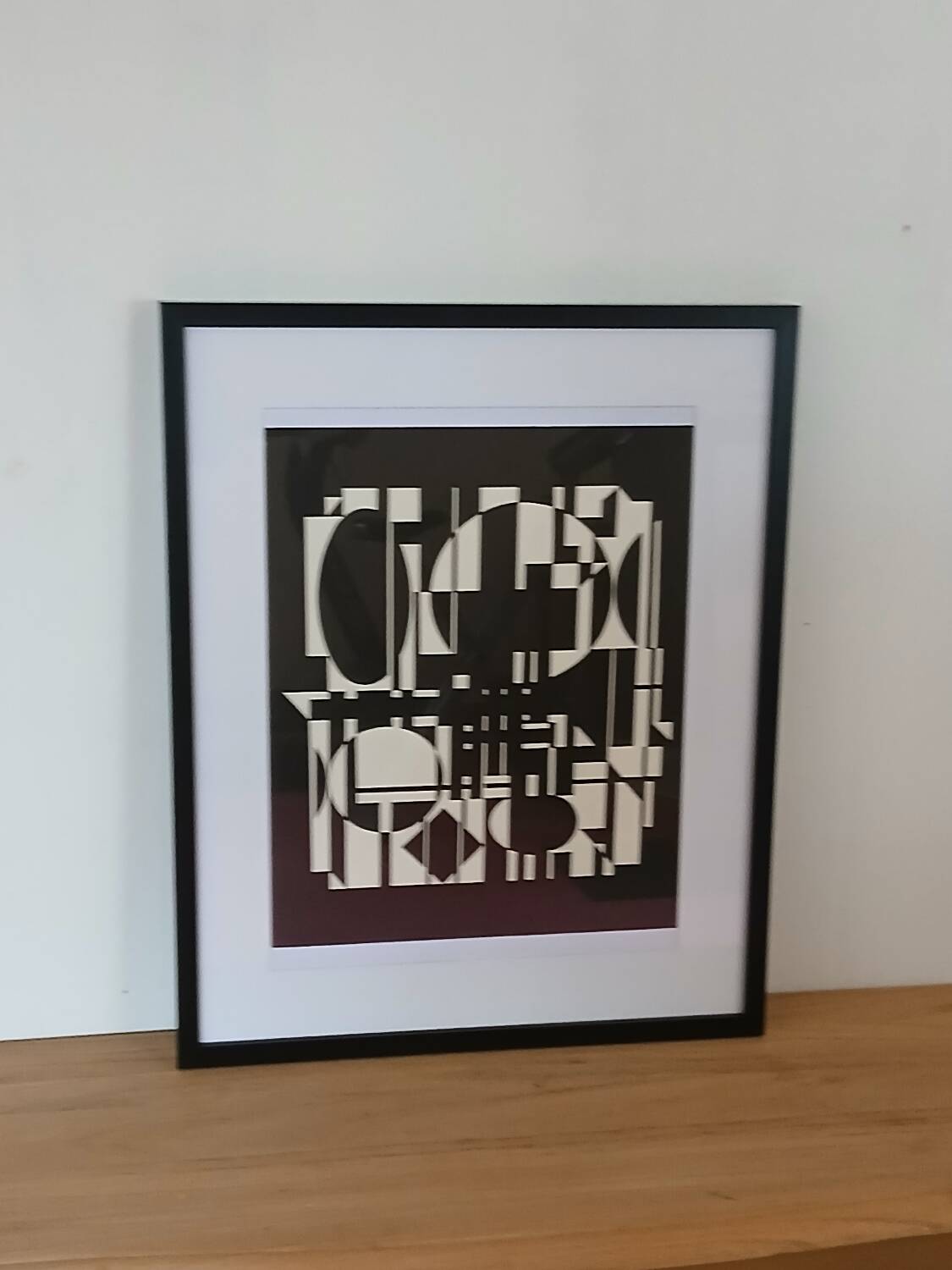 Tableau Vintage Art Optique - Victor Vasarely - Frame 50x40cm