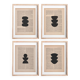 Collection de peintures sur page de livre ancien - 4 tableaux abstraits signés Eawy