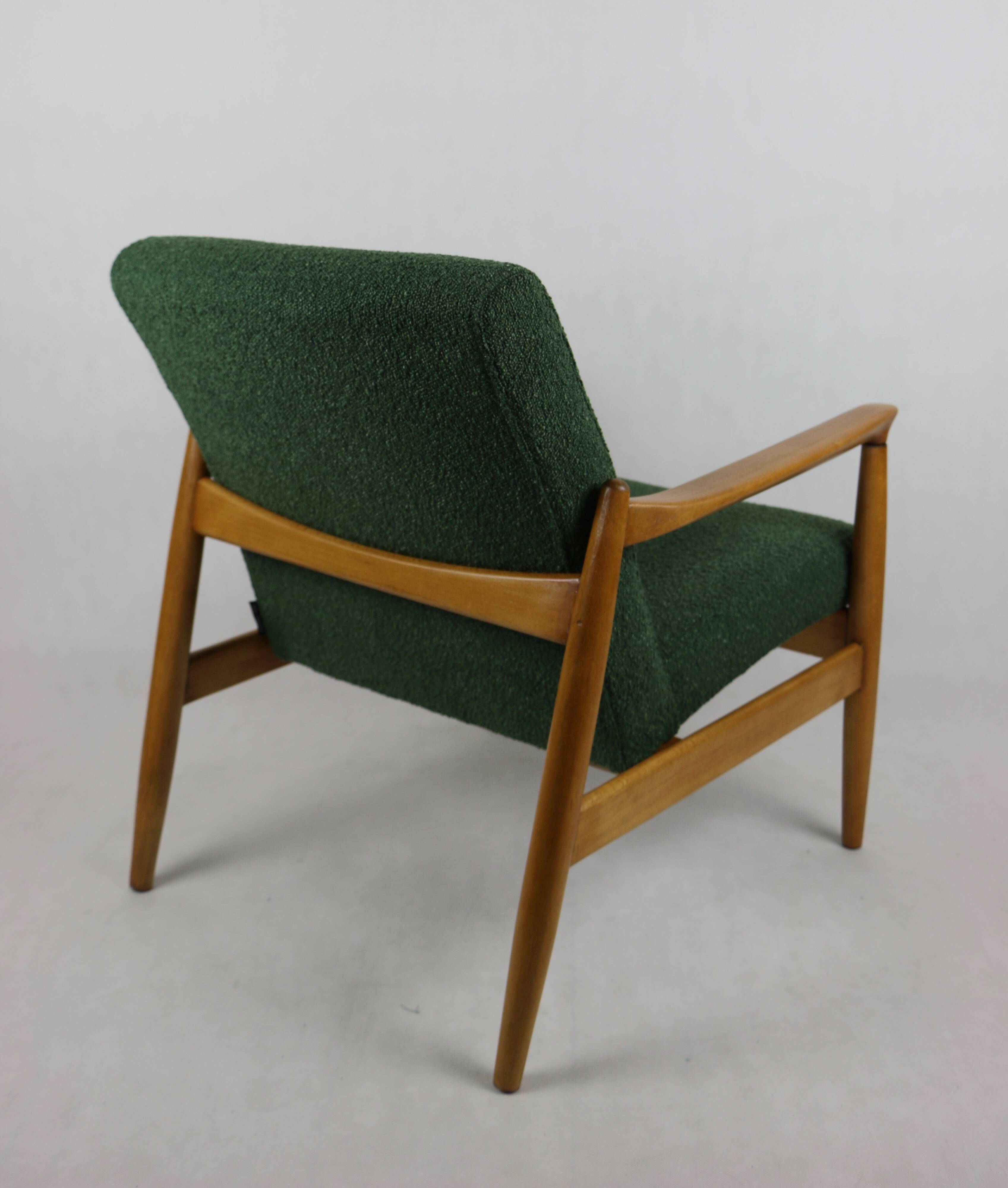Green Boucle GFM-64 Armchair attributed to Edmund Homa, 1970s