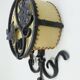 1970s WALL LAMP wrought iron and parchment koch & sons brutalist rustic