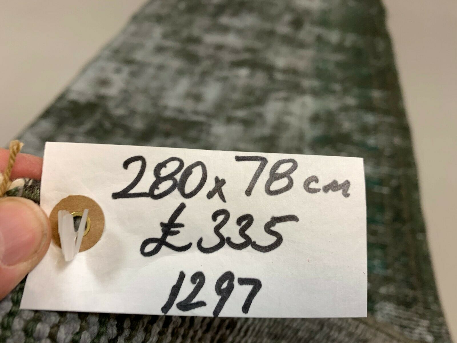 Distressed Turkish Runner 280x78 cm wool Vintage rug, Overdyed Black