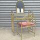Gold metal dressing table and seat, Italy 1980