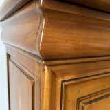 Solid cherry wood buffet Louis Philippe with 3 doors, 3 drawers + its mirror.