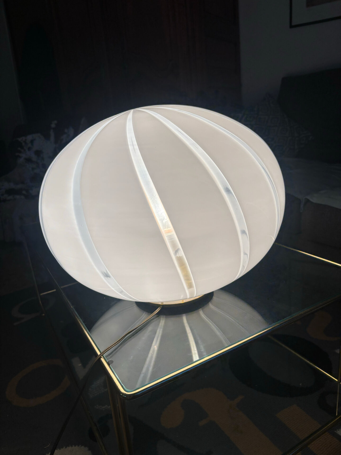 Vintage table lamp in blown glass – Organic design
