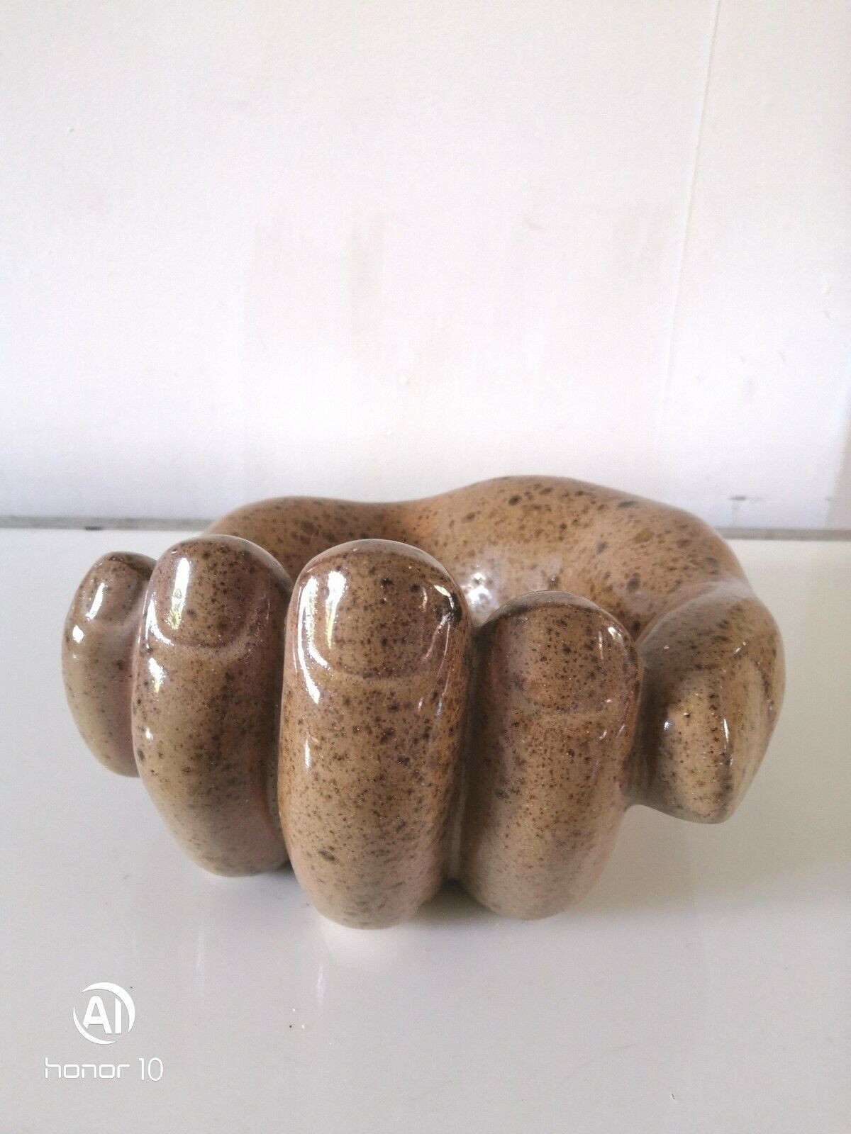 Ceramic trinket bowl, hand shape