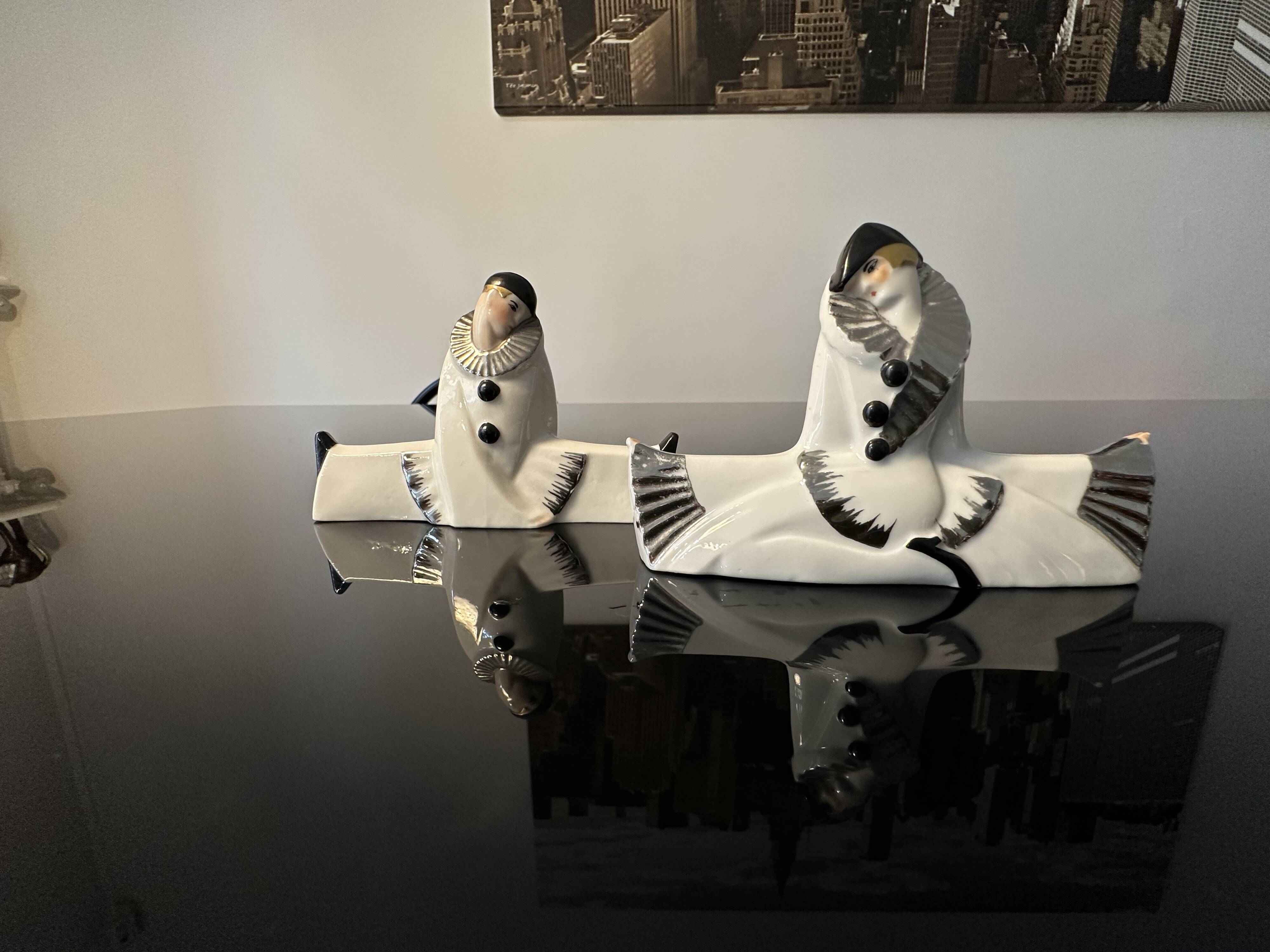 Knife holders (set of 10), Pierrot & Colombine