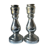 Pair of vintage mercury glass candleholders