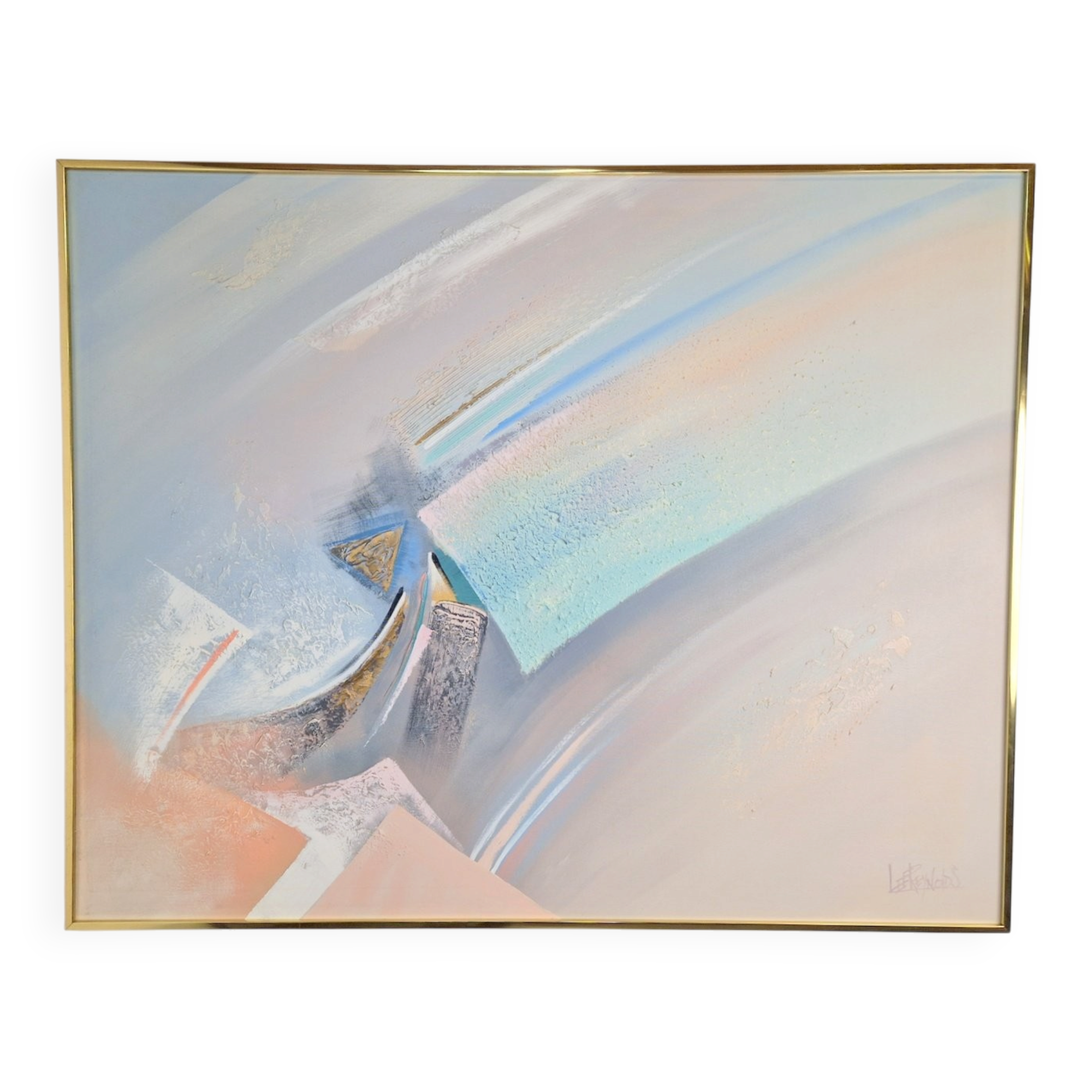 Lee Reynolds, Abstract Composition, 1980s, Acrylic Painting on Canvas, Framed
