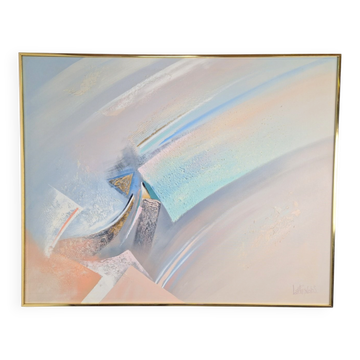 Lee Reynolds, Abstract Composition, 1980s, Acrylic Painting on Canvas, Framed