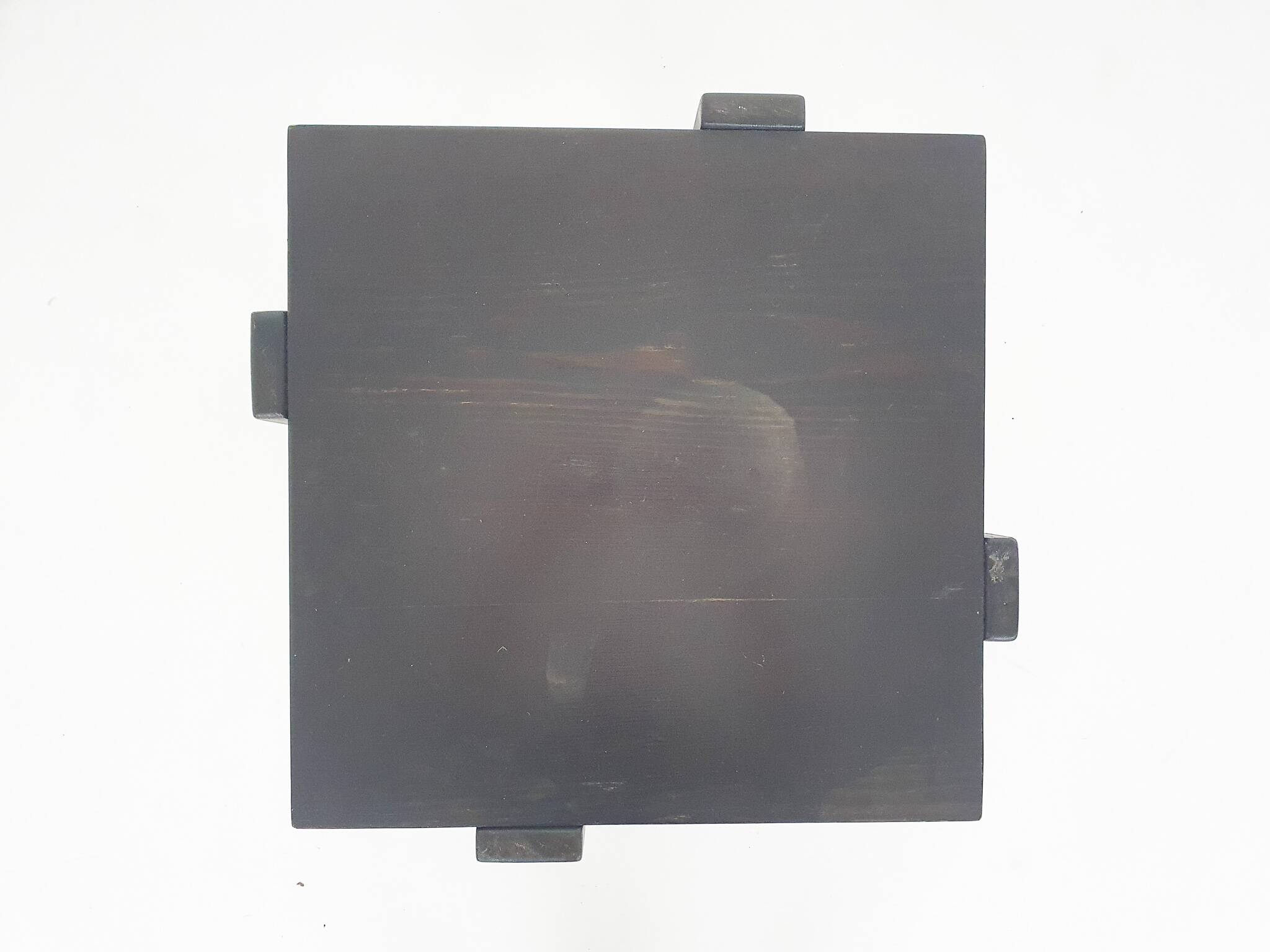 Dark brown square side table in the style of Porada Arredi, 1960's