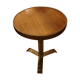 Bistro pedestal table in polished steel and walnut wood, circa 1950