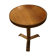 Bistro pedestal table in polished steel and walnut wood, circa 1950