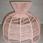 Abat jour en fil de coton rose
