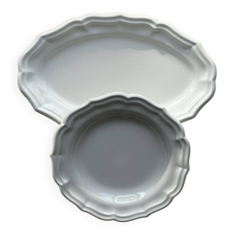 Duo de plats terre de fer Gien ivoire