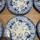 Lot of 6 flat plates Creil Montereau model Flora