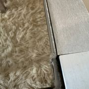 Table basse acier brossé design années 70 et gigognes