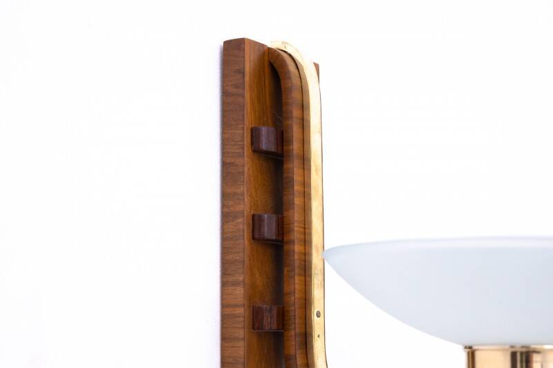 Set of five unique Art Deco wall lamps, Poland, 1950s.