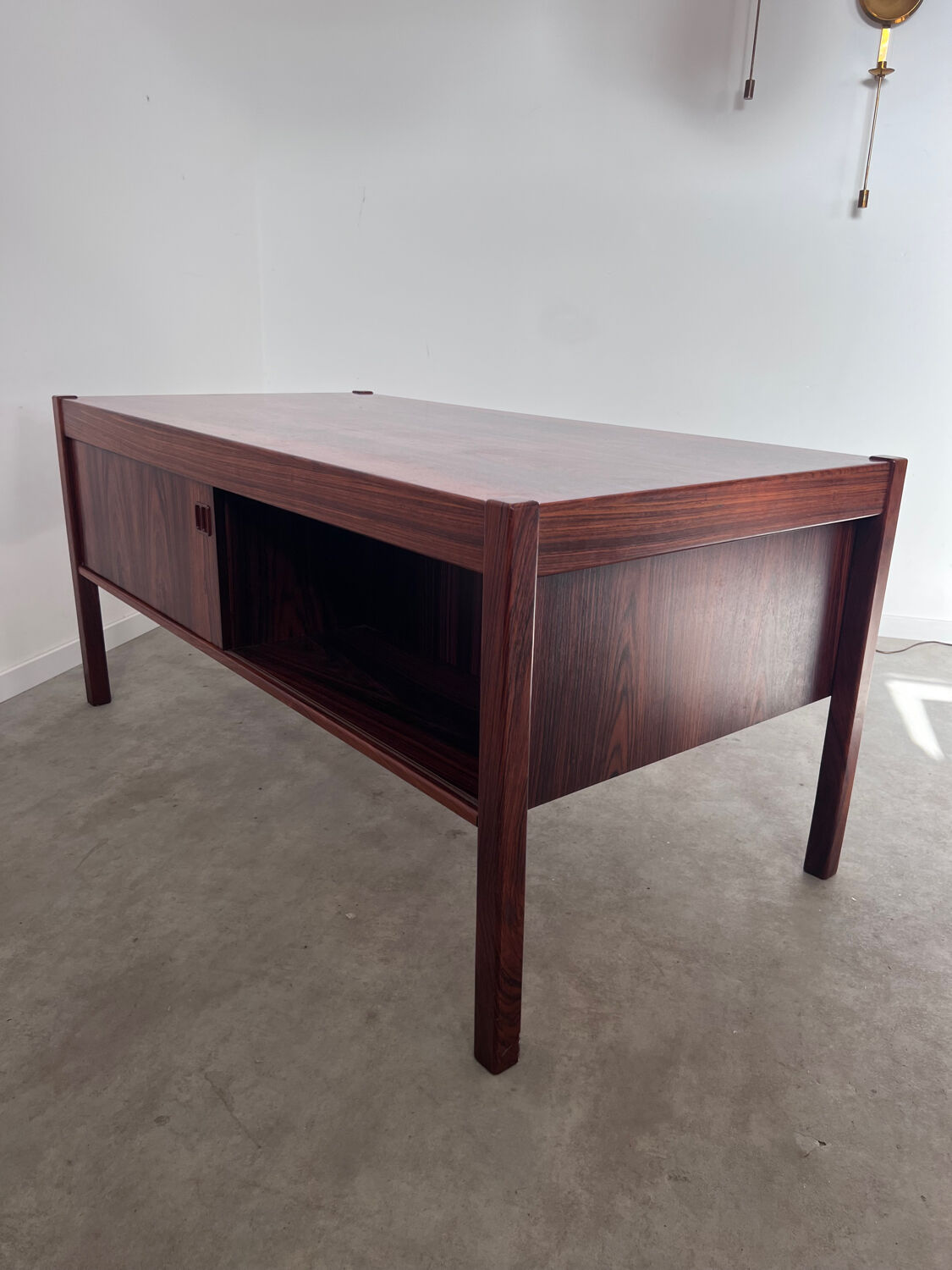 Old Danish Scandinavian desk in rosewood veneer designed by Christian Linneberg