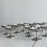 12 coupelles sur pied en inox style Letang Remy