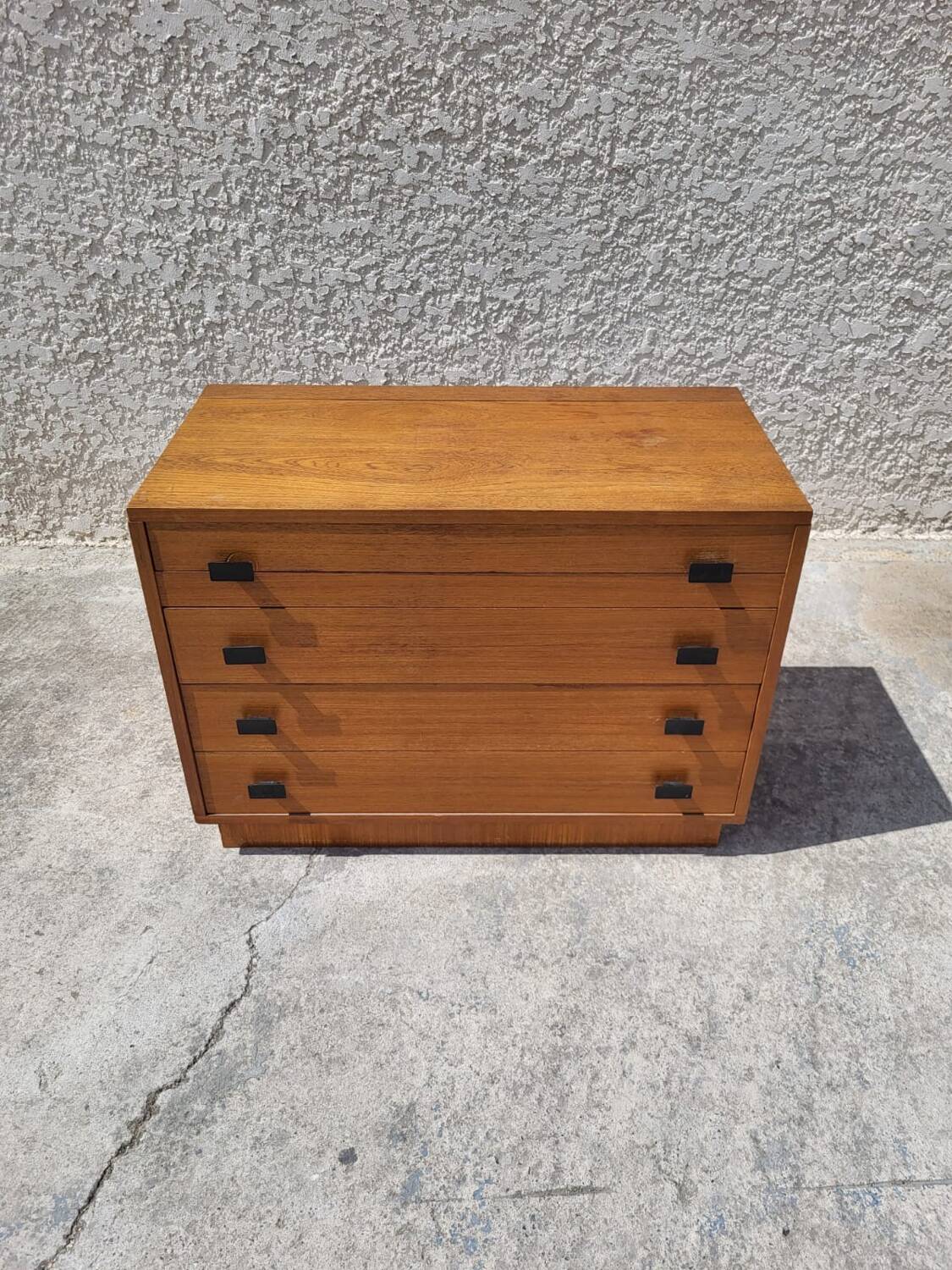 Vintage Scandinavian teak chest of drawers with 3 drawers and a chest