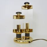 Bakalowits & Söhne Regency style table lamp in brass and crystal tubes. 80 years