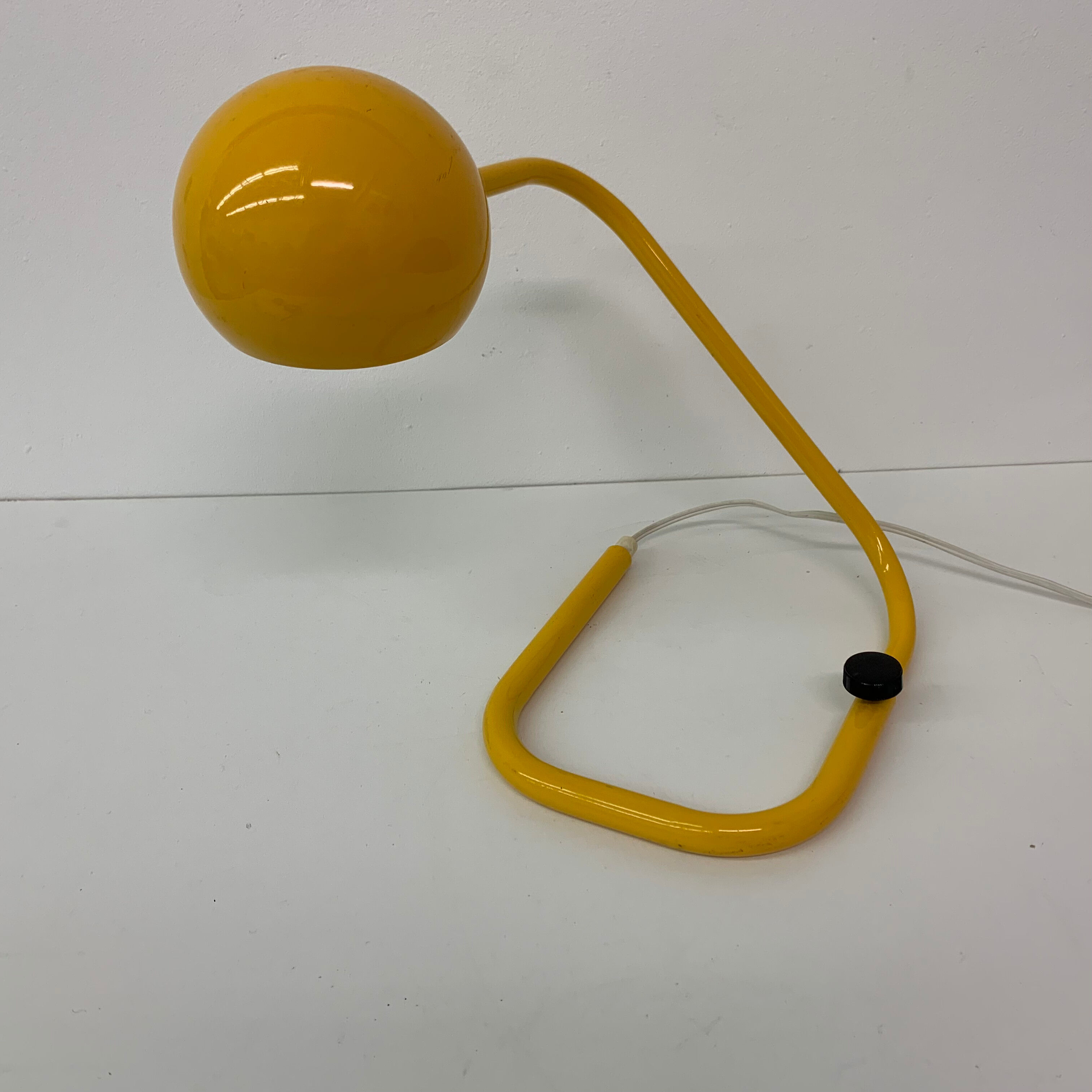 Mid-century design yellow tubular table lamp, 1970’s