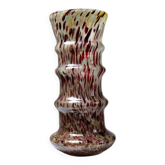 Speckled glass vase with aventurine and copper inclusions in the Art Deco Legras style