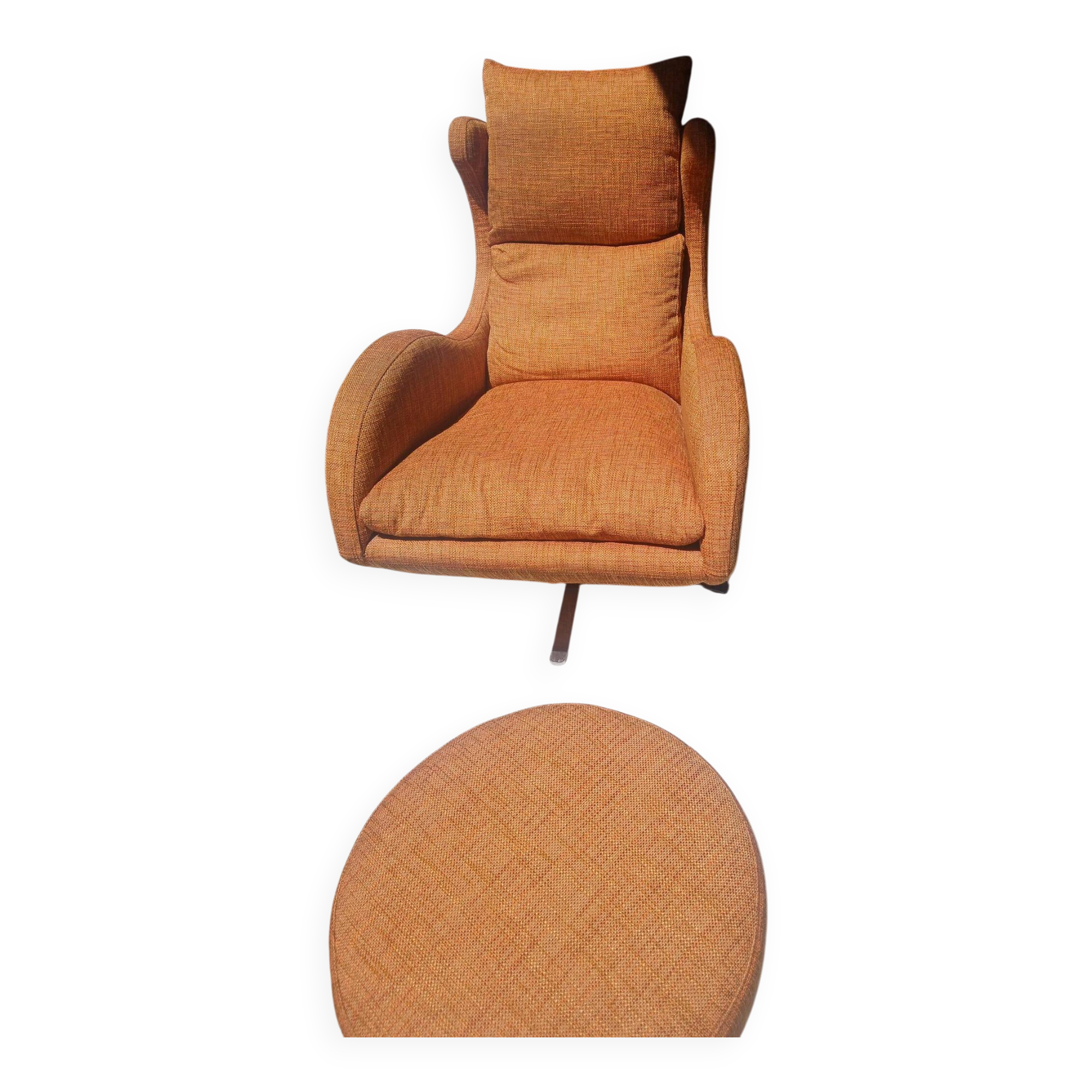 Fama lenny designer armchair and footrest