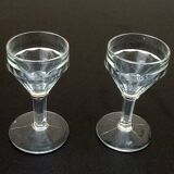 2 verres à pied bistrot verre transparent à facettes