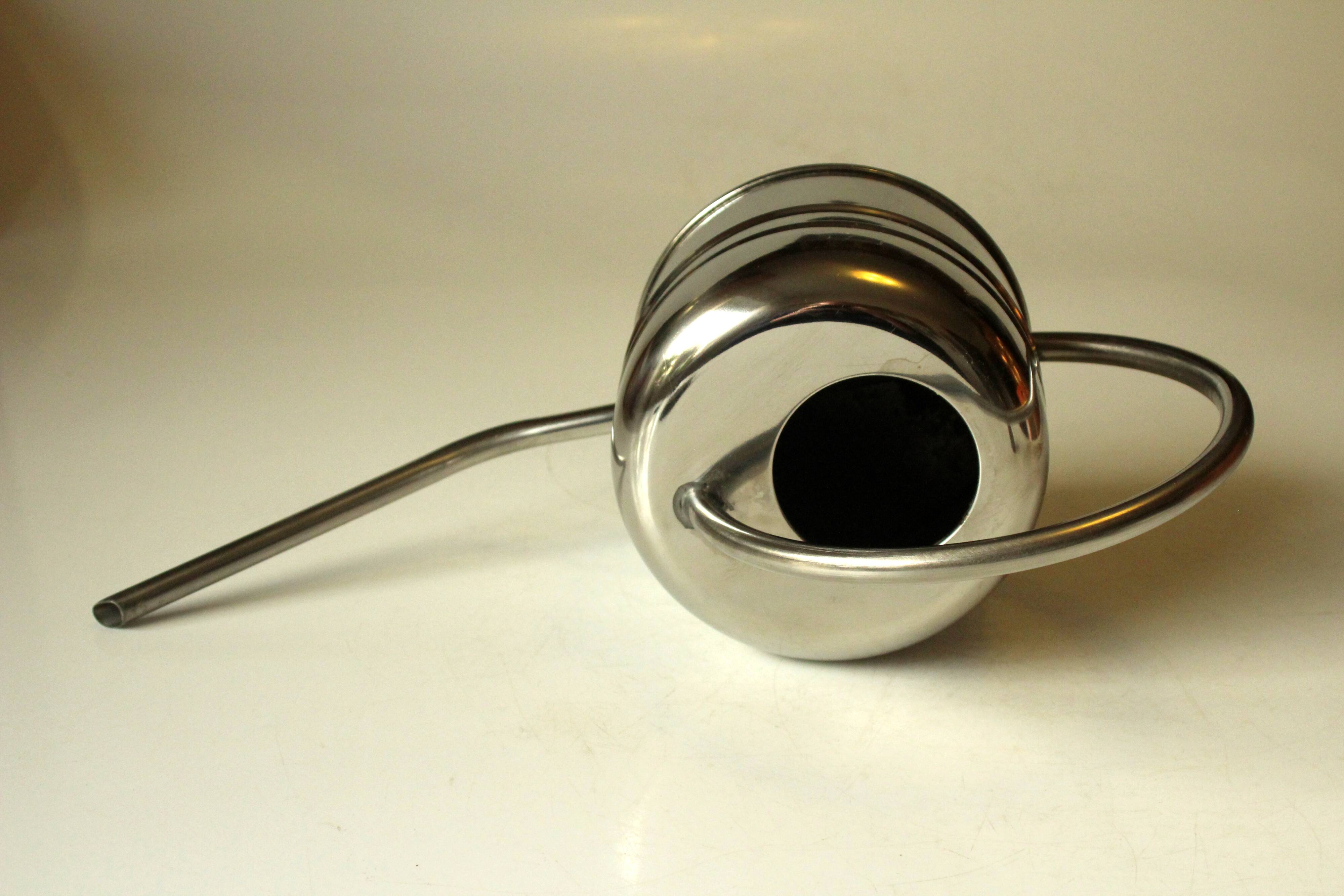 Stainless steel watering can, complete usuable, vintage from the 1970s