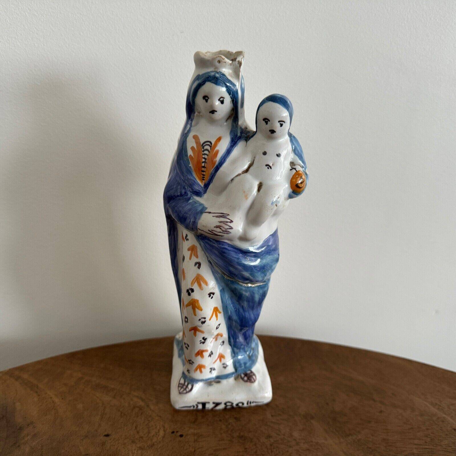 Virgin giving birth to Child in 18th century earthenware, 1780
