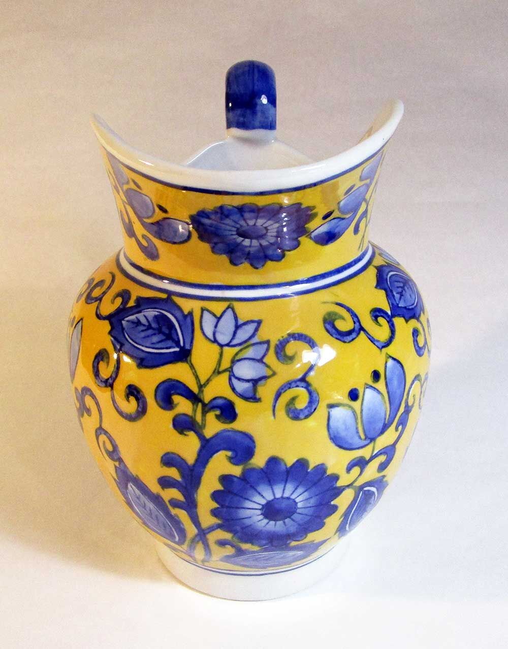 Jug pitcher with blue flowers