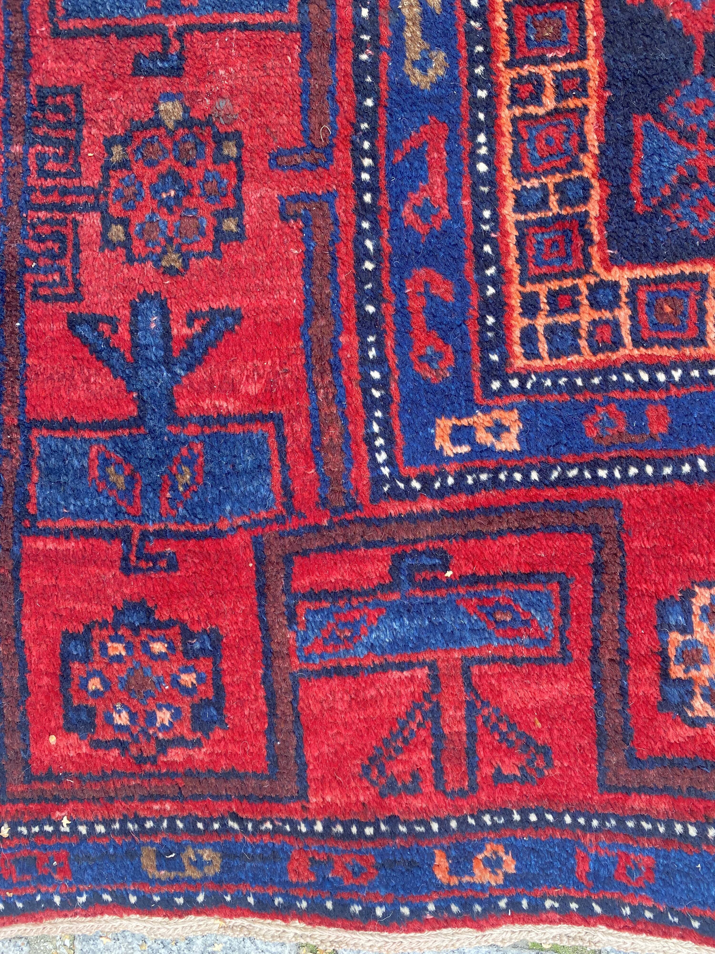 Very beautiful old Persian carpet Bijar handmade 148x318 cm