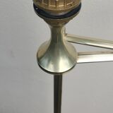 brass floor lamp with articulated reading arm 1970 and its red lampshade