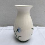 Ancient Vase CYPRUS Ceramics White Drawing Vintage Flowers