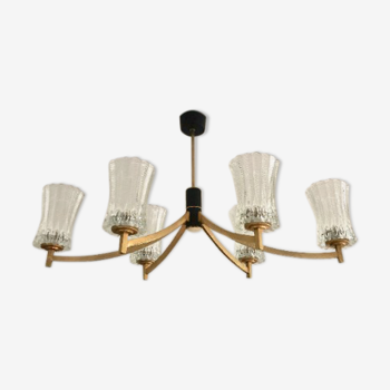 Chandelier 6 fires 1950 solid brass