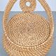 Vintage Straw and Wicker Stool with Storage Basket, 1960s