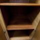 French wardrobe with tapered legs, 3 doors, 1 mirror (27*130), and 1 drawer.