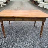 Oak farmhouse table with drawer