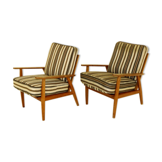 Pair of oak armchairs, Sweden, 1950