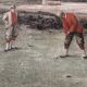 Colour lithograph, "The putting green" Golf, after Douglas Adams.