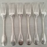 Silver metal cutlery spoons forks small spoons