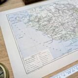 The Vendée, old map printed in 1889.