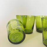 Lot de 7 verres Biot vert